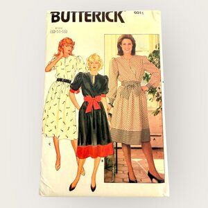 Vintage Butterick Sewing Pattern 6011 Misses Dress Size 12-16